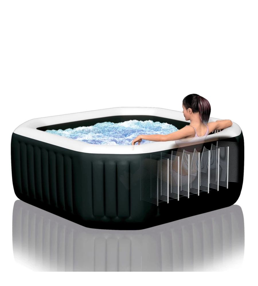 Piscina idromassaggio gonfiabile ottagonale intex "pure spa bubble e jet massage deluxe" - cod. 28462ex
